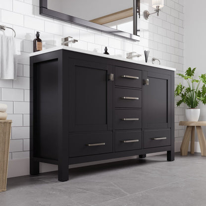 Eviva London Bath Vanity with Carrara Quartz Top and Undermount Porcelain Sink (20"-60")