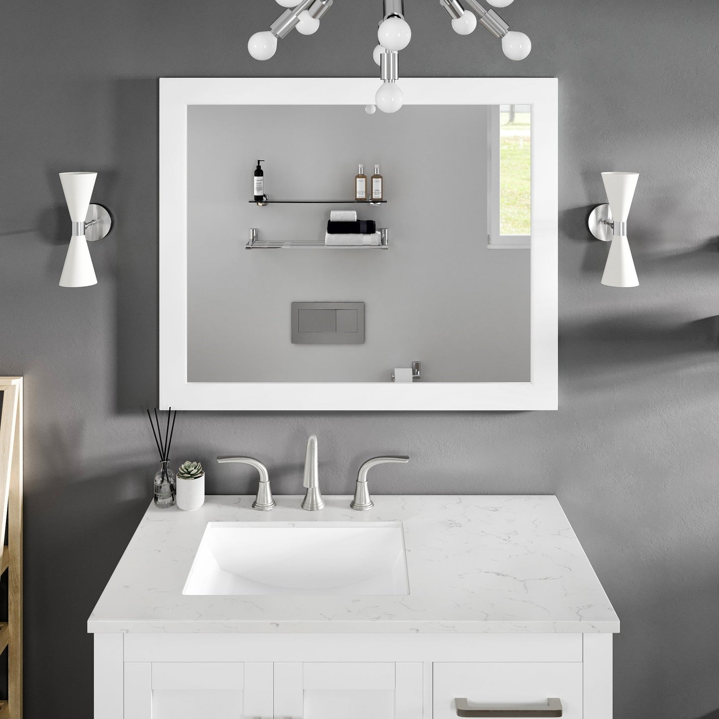 Eviva Sun Wooden Framed Mirror