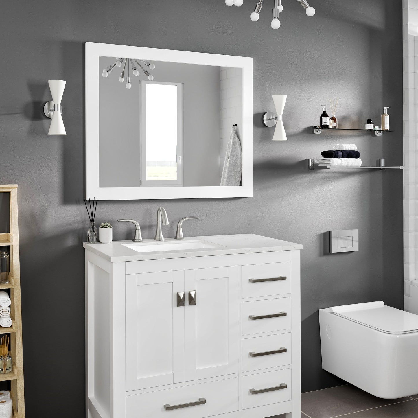 Eviva Sun Wooden Framed Mirror