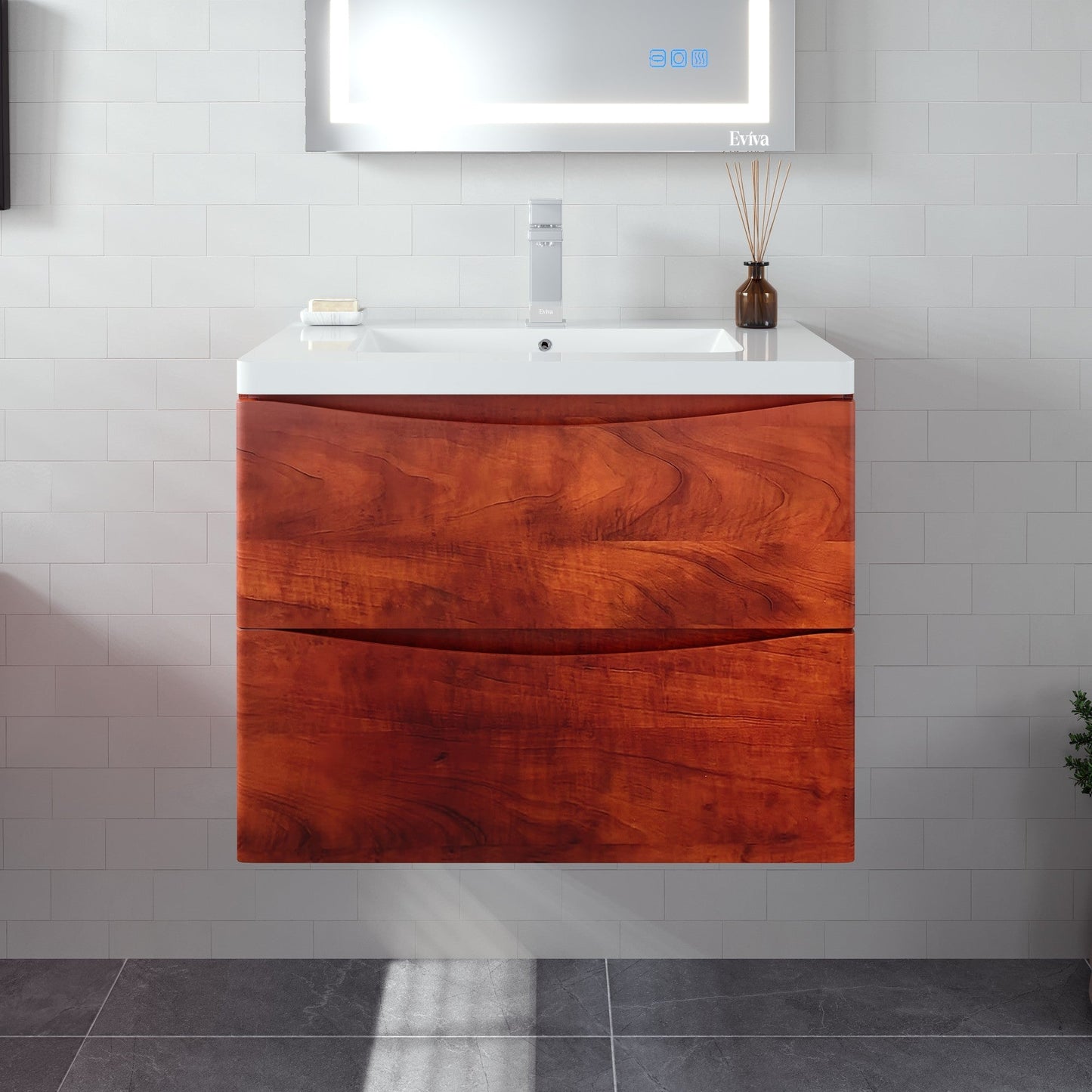 Eviva Smile Bath Vanity with Acrylic Top and Integrated Sink (24"-48")