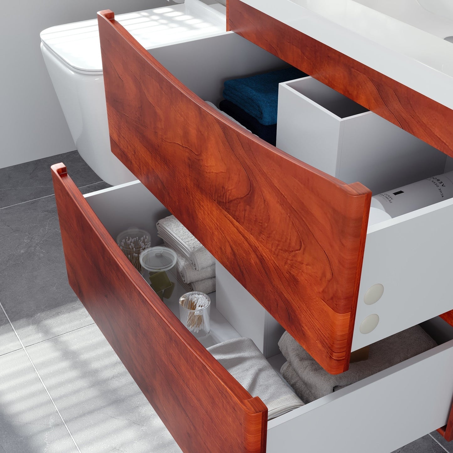 Eviva Smile Bath Vanity with Acrylic Top and Integrated Sink (24"-48")
