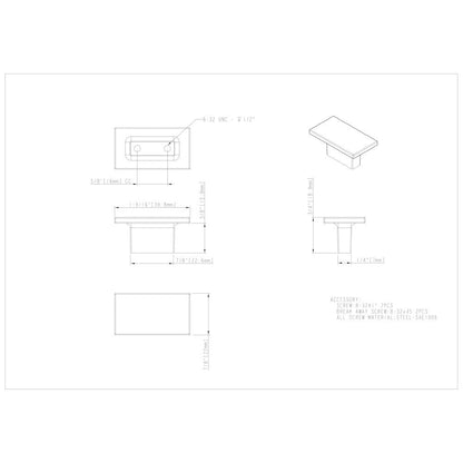1-9/16" Overall Length Satin Nickel Rectangle Mirada Cabinet Knob