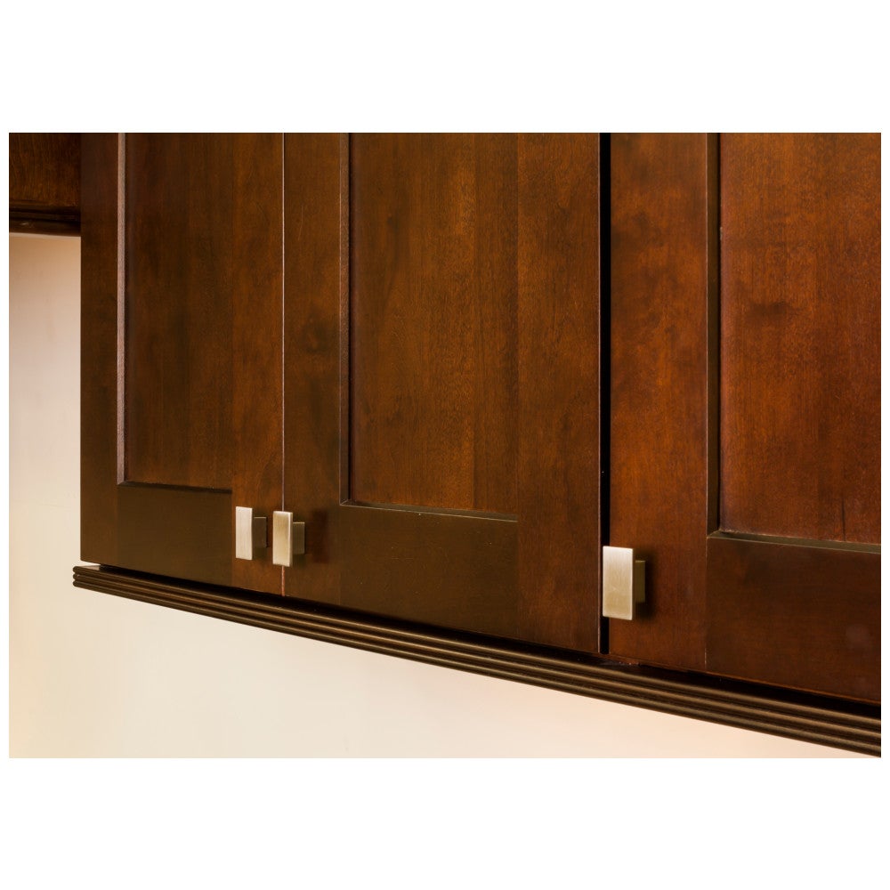 1-9/16" Overall Length Satin Nickel Rectangle Mirada Cabinet Knob