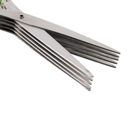 Multifunctional Multi-layer Green Onion Scissors Stainless Steel Onion | Kitchen Accessories | Kitchen + Metal