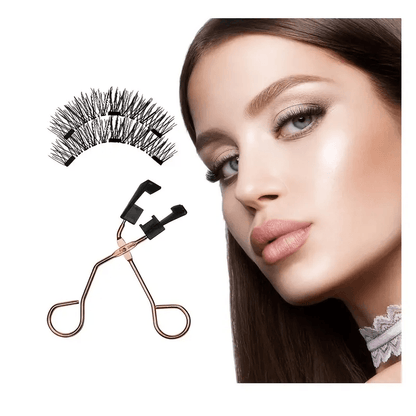 Magnetic 8Pcs Reusable Eyelashes with Applicator – No Glue, 5 Magnet Natural Look Lashes