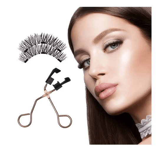 Magnetic 8Pcs Reusable Eyelashes with Applicator – No Glue, 5 Magnet Natural Look Lashes