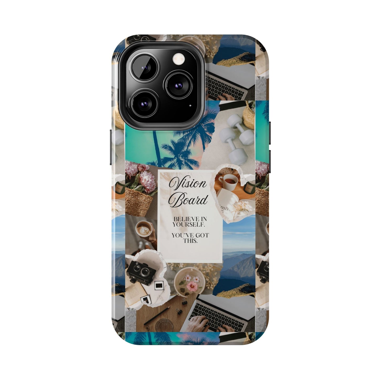 Inspiring Vision Board Phone Case, Motivational Tough Case, Adventurous Gift for Her, Self-Care, Dream Big, Unique Phone Accessory