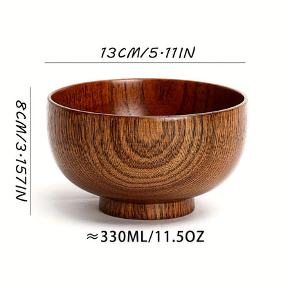 Retro Jujube Wood Bowl Durable AntiScald CampingReady