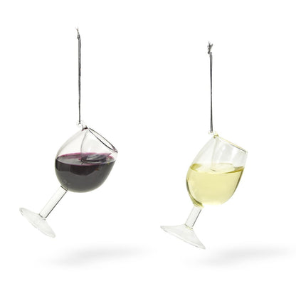 Red Wine Hand-Crafted Glass Ornament | Real Liquid Inside | Wine,