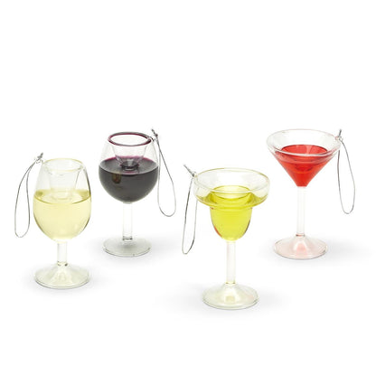 Red Wine Hand-Crafted Glass Ornament | Real Liquid Inside | Wine,