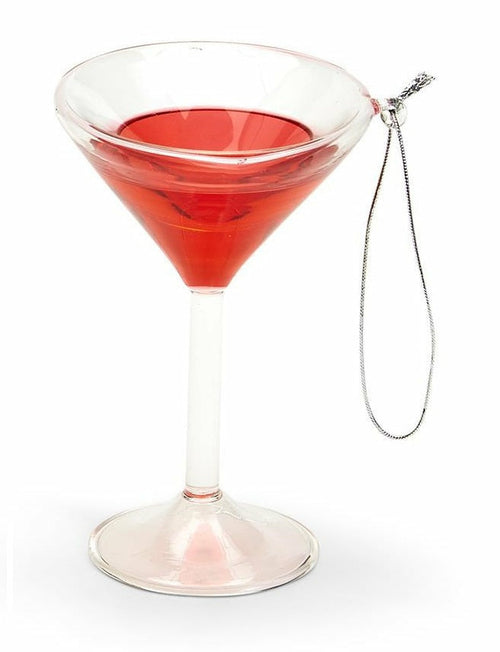 Red Wine Hand-Crafted Glass Ornament | Real Liquid Inside | Wine,