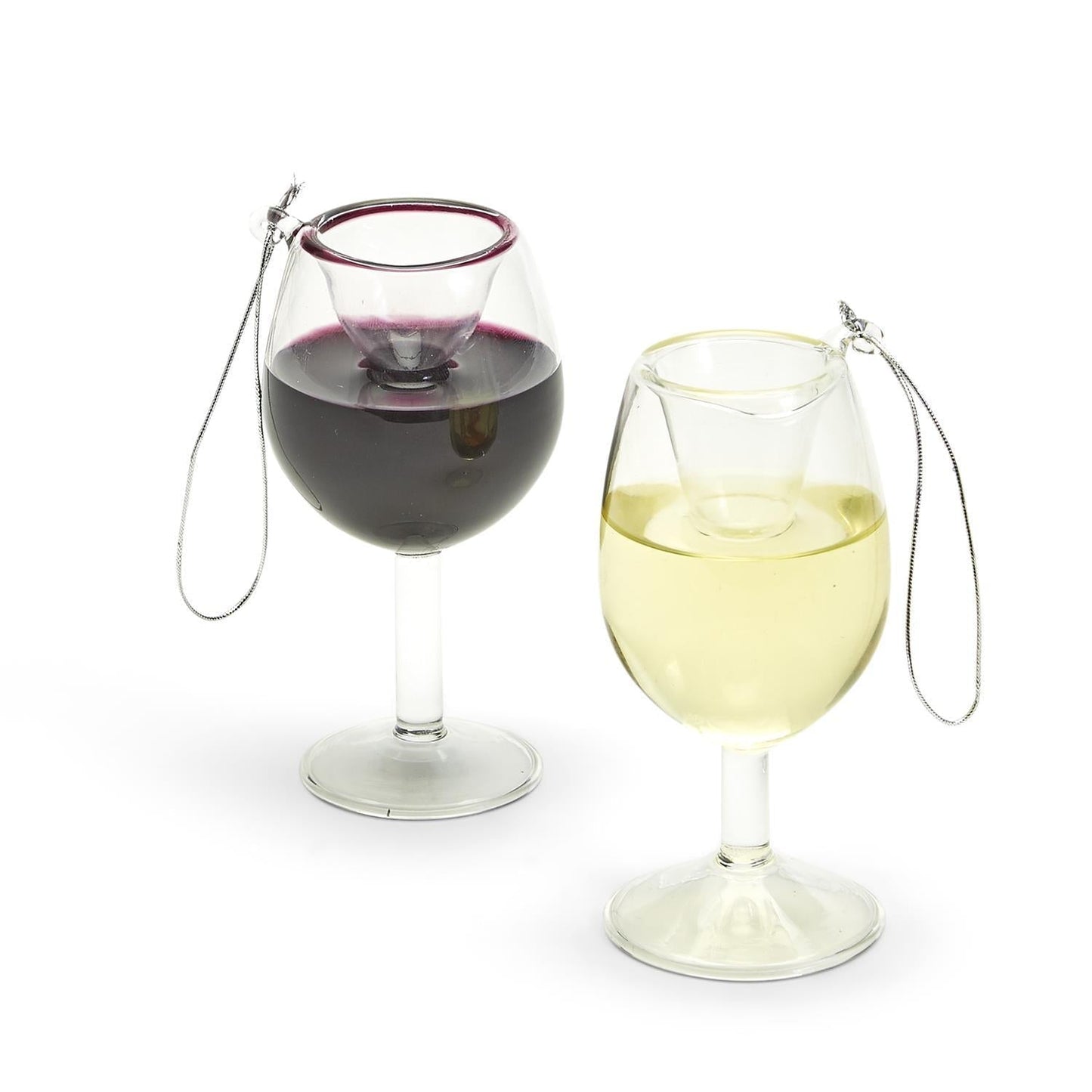 Red Wine Hand-Crafted Glass Ornament | Real Liquid Inside | Wine,