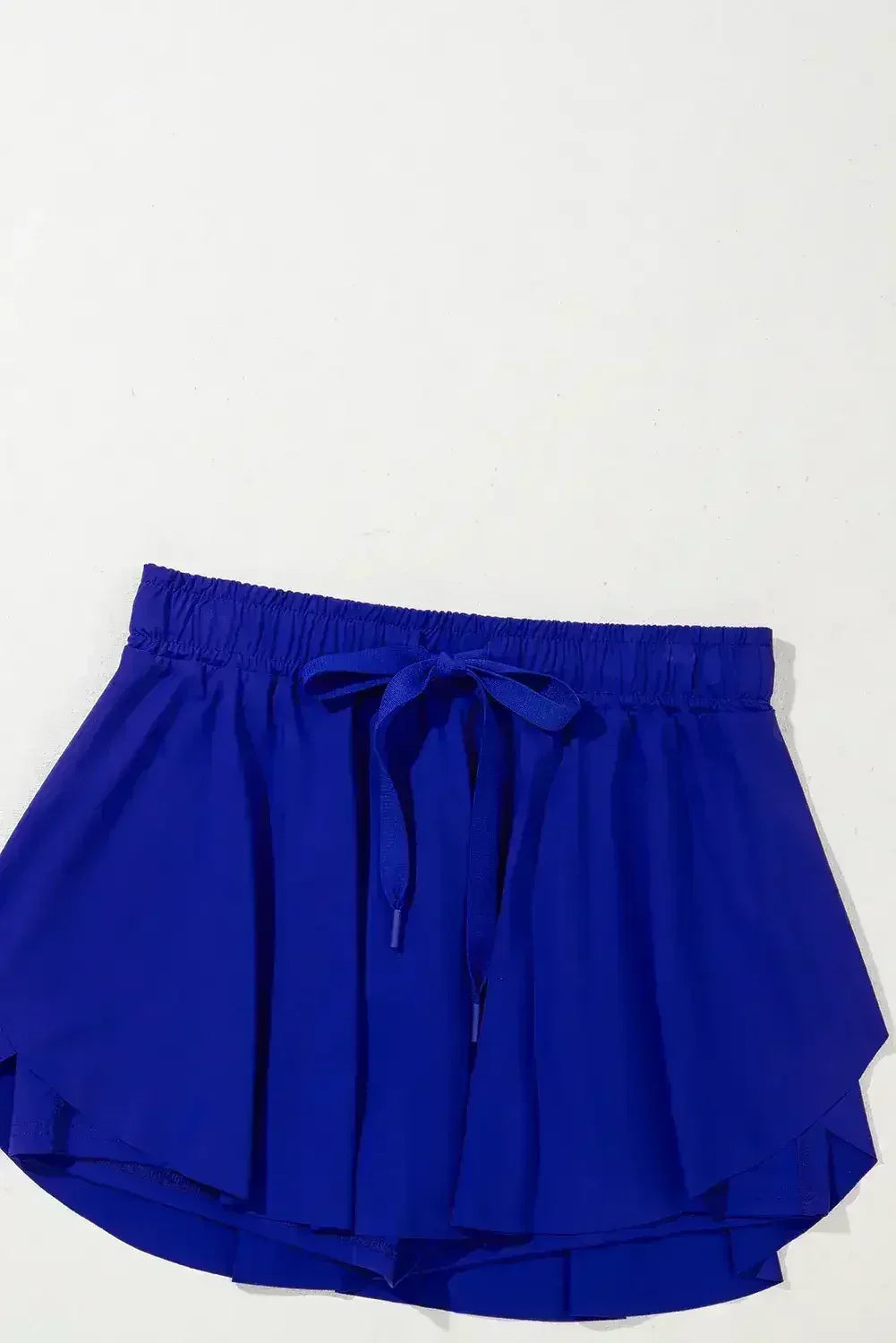 Light Green Drawstring High Waist Lined Tennis Skort