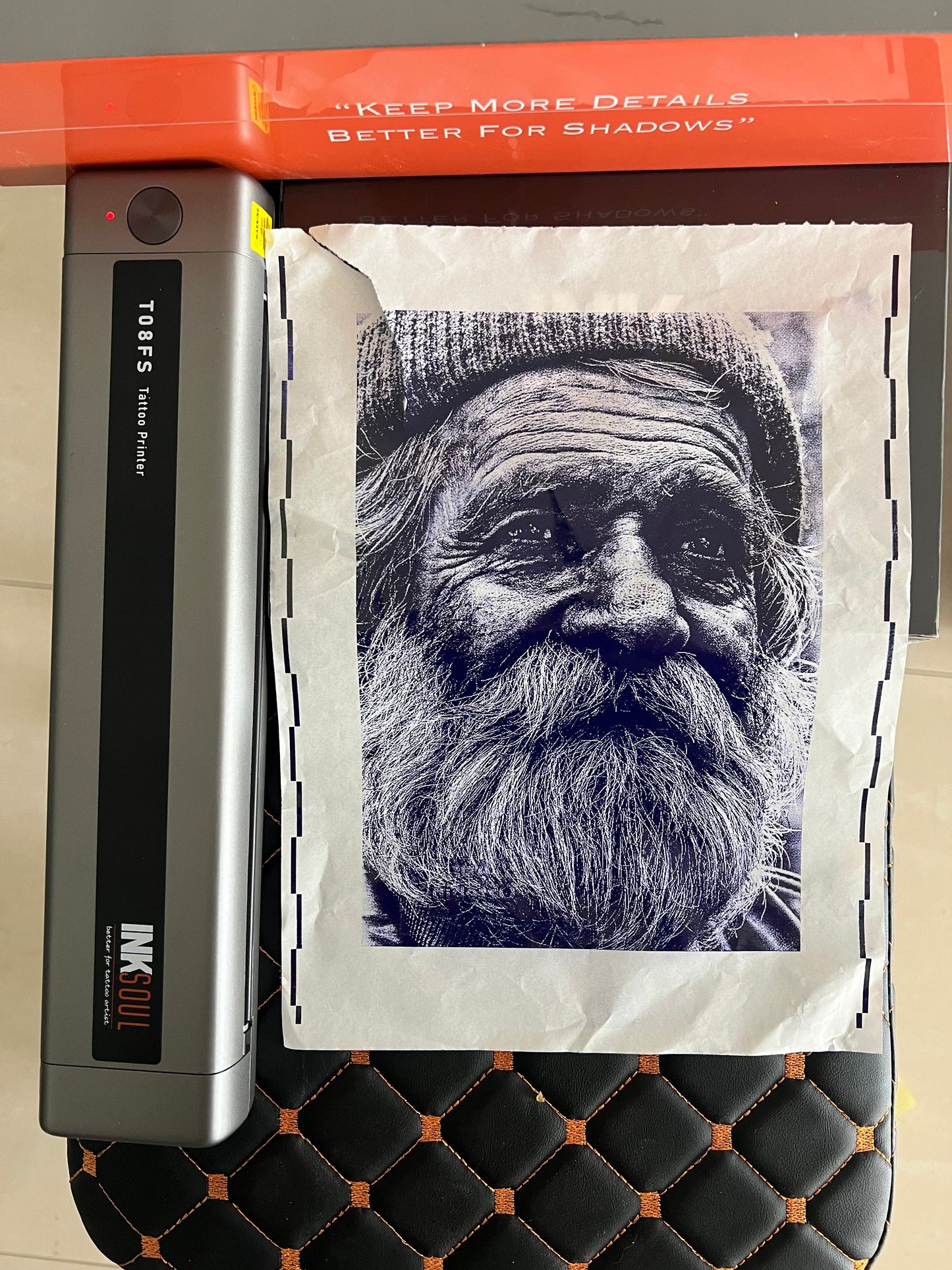 INKSOUL® T08FS Wireless Tattoo Transfer Stencil Printer-Can print shadows