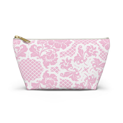 Customizable: Chic Floral Accessory Pouch | Makeup Bag, Organizer, Travel Essentials, Gift for Her, Pink Floral Design