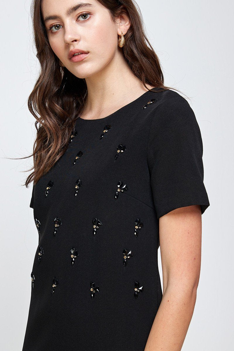 Embellished Short Sleeve Mini Dress | Apparel | Kitchen + Metal