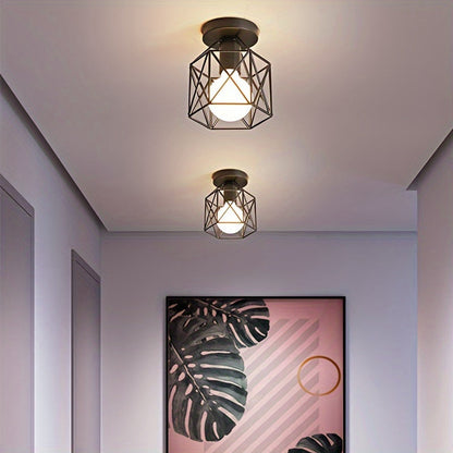 Modern Nordic Black Geometric Ceiling Light  E27 Base