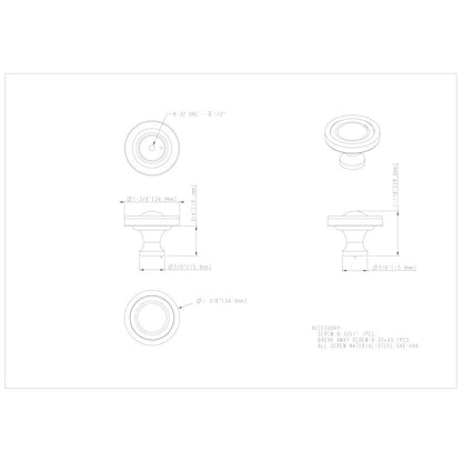 1-3/8" Diameter Satin Nickel Round Bella Cabinet Knob