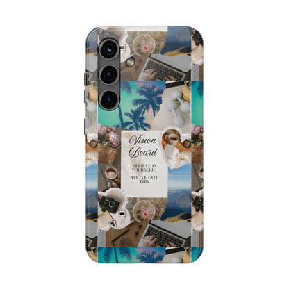 Inspiring Vision Board Phone Case, Motivational Tough Case, Adventurous Gift for Her, Self-Care, Dream Big, Unique Phone Accessory