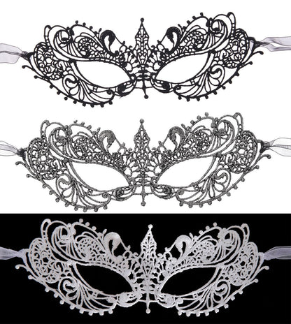 Vintage Venetian Masquerade Masks for Women - Classic Half Face Masks for Parties - 3 Piece Set