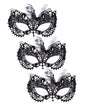 Vintage Venetian Masquerade Masks for Women - Classic Half Face Masks for Parties - 3 Piece Set