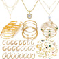 Women's Accessories - 36-Piece Gold Plated Jewelry Set Necklaces Bracelets Earrings Rings Gift
