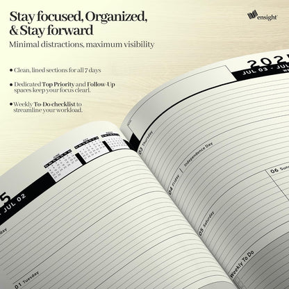 Leather Planner Jun 2025 - Jul 2026