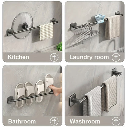 Rustproof NoDrill Towel and Slipper Organizer Rack
