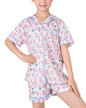 Roller Rabbit Pajamas Kids - Girls Summer 2 Piece Set - Button Down Top and Shorts
