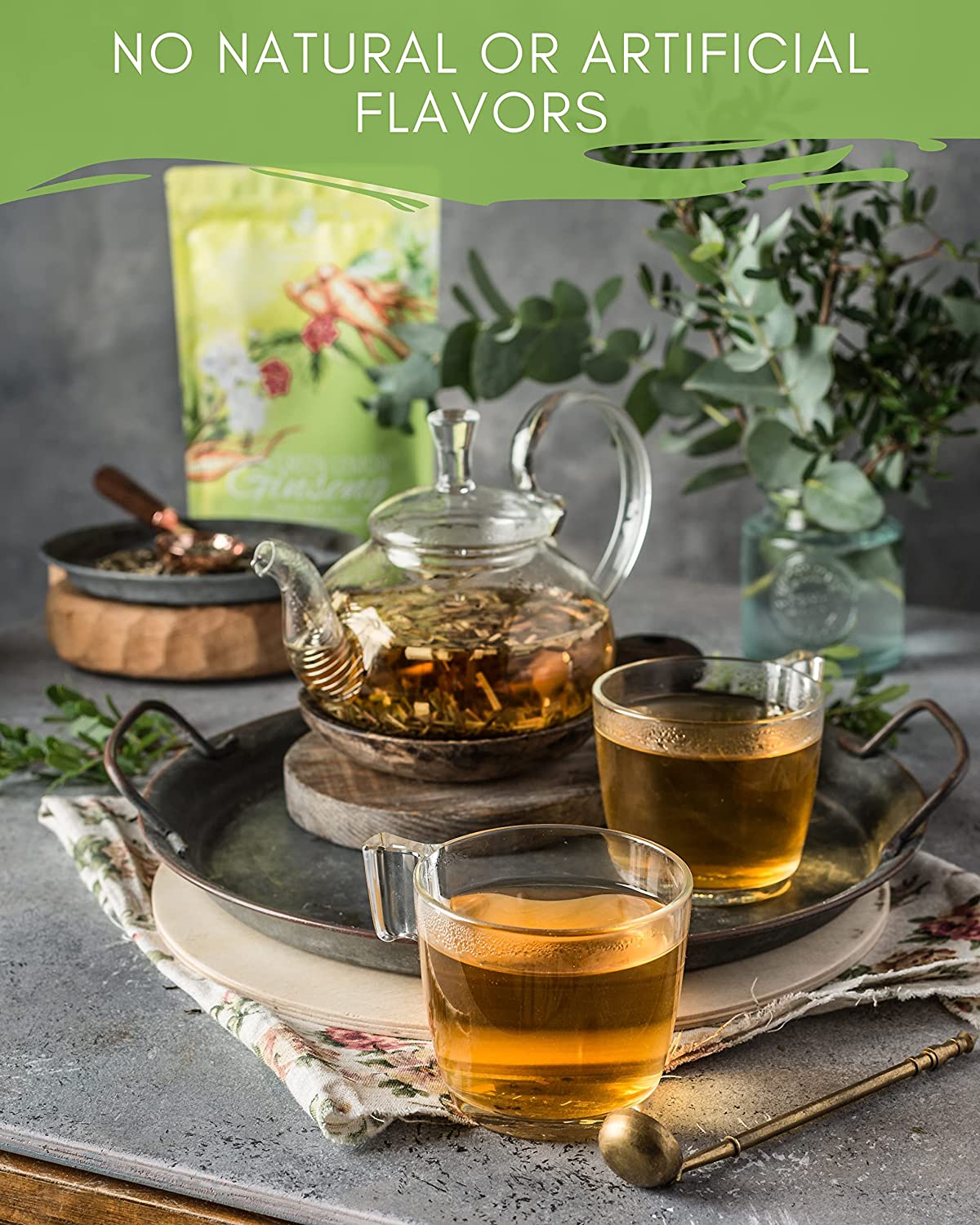 Green Lemon Ginseng Tea, Loose Leaf, USDA Organic, Kosher – 4 Oz (113g)