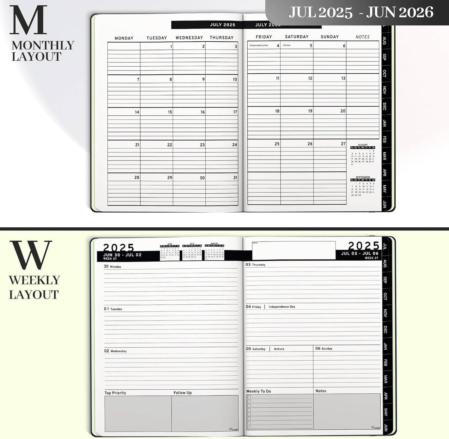 Leather Planner Jun 2025 - Jul 2026