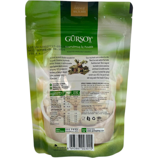 Gursoy 100% Natural Turkish Roasted Hazelnuts - Premium Quality Nut Snack
