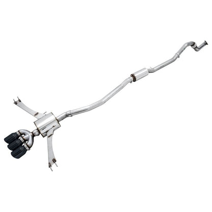AWE Tuning 2016+ Honda Civic Si Touring Edition Exhaust w/Front Pipe & Triple Diamond Black Tips