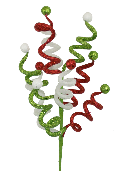 Curly Bell Spray Red,Green,White