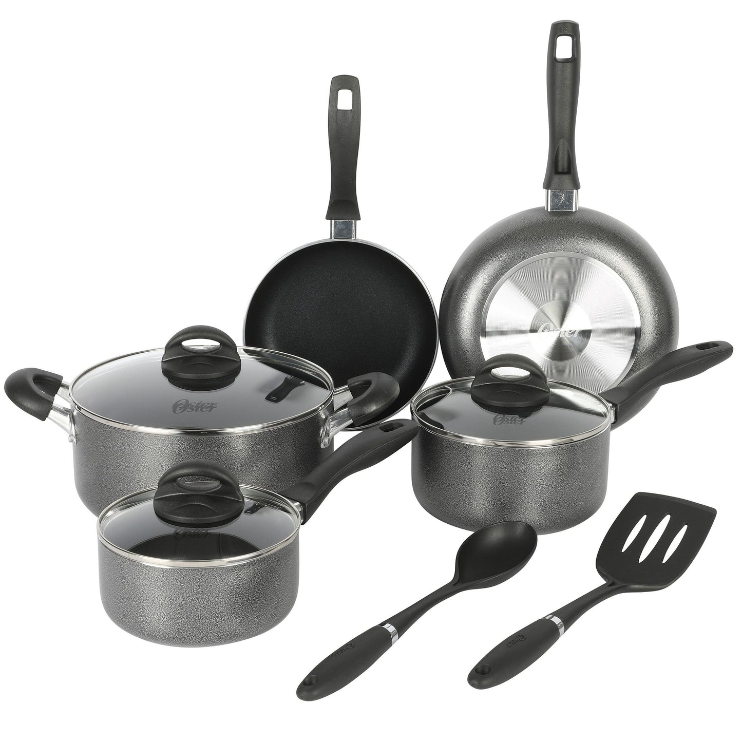 Oster Clairborne 10 Piece Nonstick Aluminum Cookware Set | Kitchen + Metal