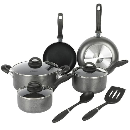 Oster Clairborne 10 Piece Nonstick Aluminum Cookware Set | Kitchen + Metal