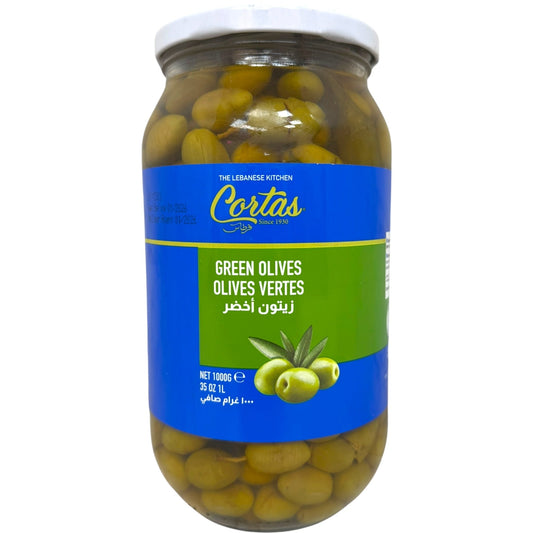 Cortas Green Olives - Premium Quality, Flavorful Mediterranean Delicacy in 500g Jar