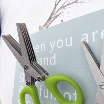 Multifunctional Multi-layer Green Onion Scissors Stainless Steel Onion | Kitchen Accessories | Kitchen + Metal