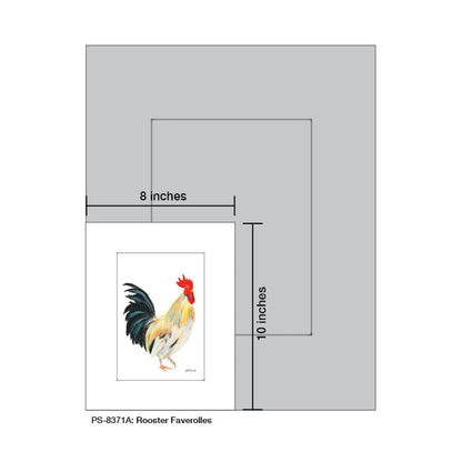 Rooster Faverolles, Print (#8371A)