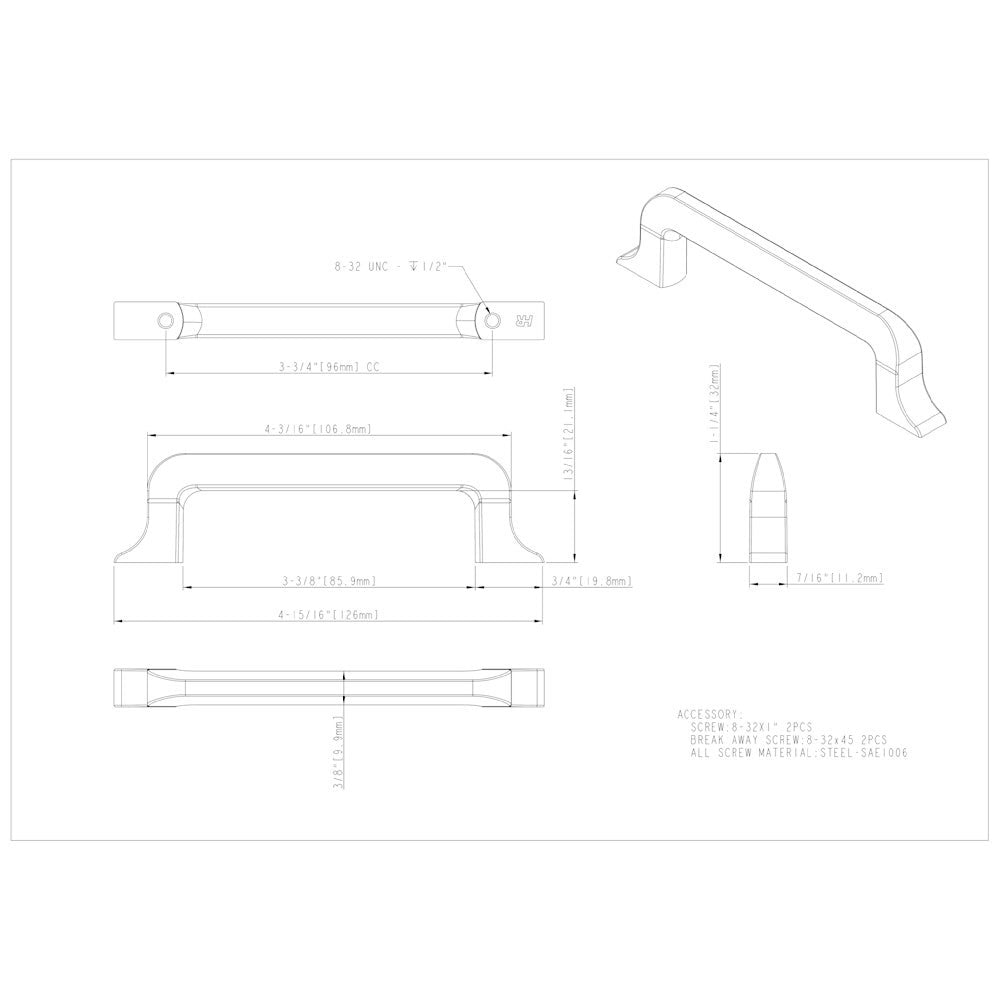 3" Center-to-Center Satin Nickel Callie Cabinet Pull