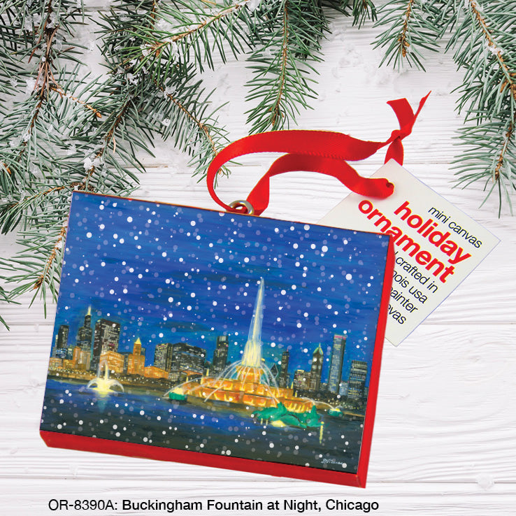 Buckingham Fountain at Night, Chicago, Ornament (OR-8390B)