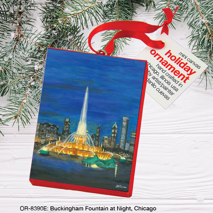 Buckingham Fountain at Night, Chicago, Ornament (OR-8390E)