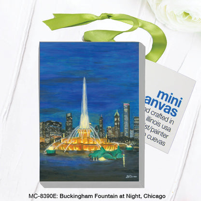 Buckingham Fountain at Night, Chicago, Mini Canvas (MC-8390E)