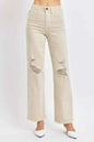 High Waist Distressed Wide Leg Jeans