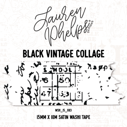 Black Vintage Collage 15mm || RESTOCK