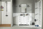 Paloma 42" White Bathroom Vanity with Quartz Top & Black Hardware