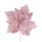 19"DIA DLX VELVET/POINSETTIA, 16"L STEM LIGHT PINK