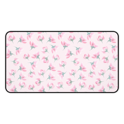 Customizable: Floral Desk Mat - Pink Blossom Mouse Pad, Office Decor, Gift for Home Office, Cute Workspace Accessories, Mother's Day Gift