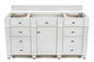 Bristol 60" Single Vanity Cabinet, Bright White