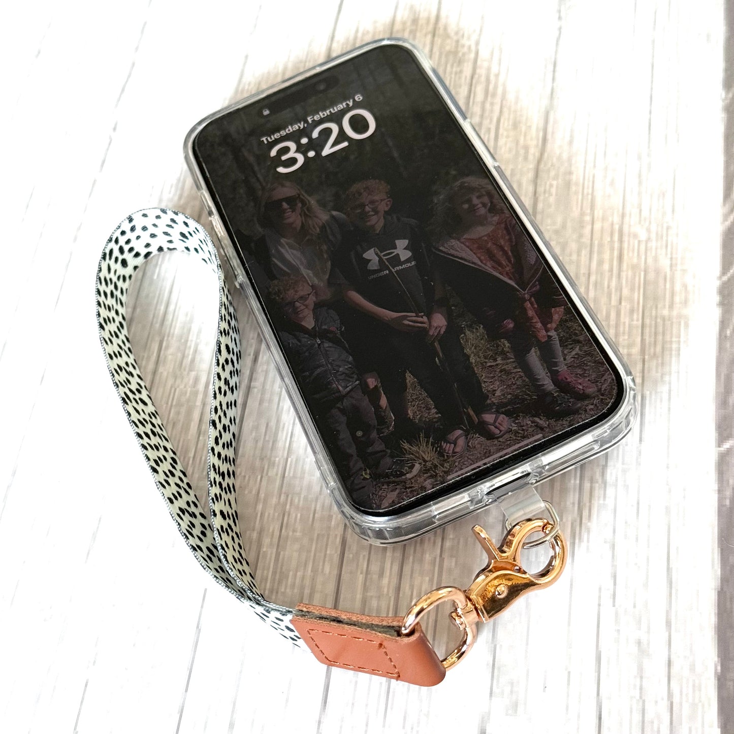Phone Wrist Strap Keychain with Tether Tab - PINK DAISIES